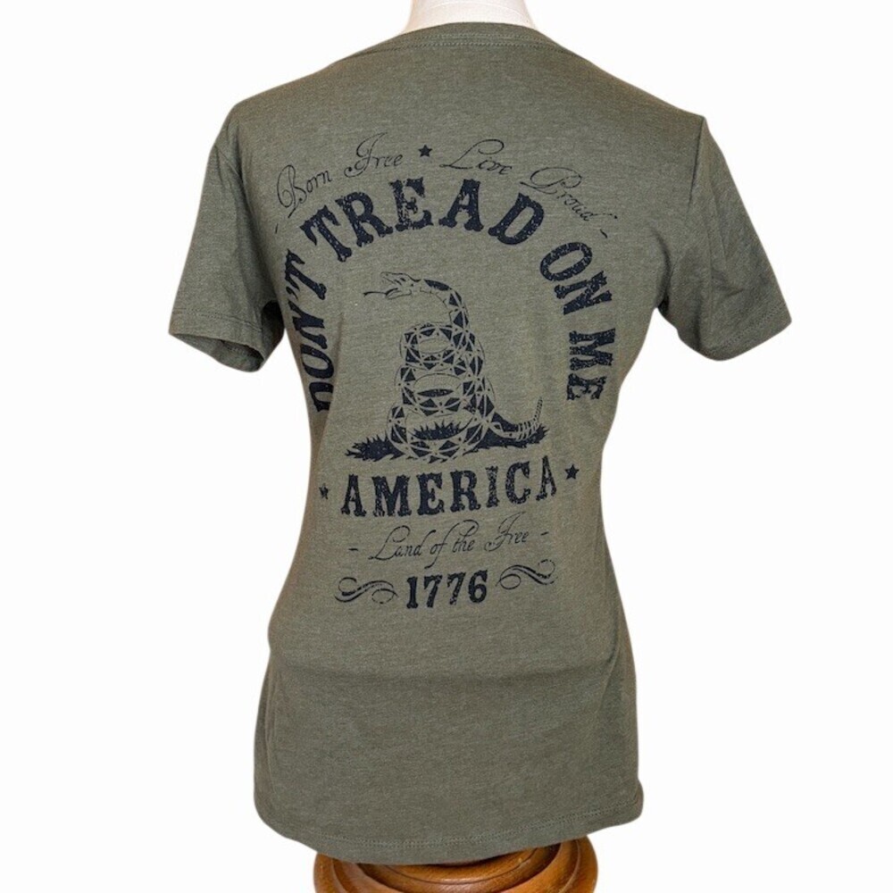 Nine Line T-Shirt Unisex Adults XS Green Graphic Don't Tread On Me 1776